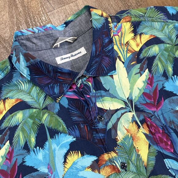 Tommy Bahama Other - Tommy Bahama Short Sleeve Shirt All Over Print Fuego Palms Rayon Camp Casual XXL